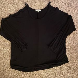 Acemi Black Long Sleeve Shirt with Cut Out on the Sleeves